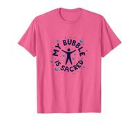 My Bubble is Sacred Not Friendly Do Not Touch Introverti T-Shirt, Homme, Rose Chiné, L