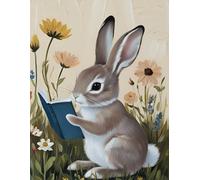 My Bunny Reading Journal: A Whimsical Bullet Journal for Kids: Featuring a Sweet Bunny Reading Among Flowers - Dot Grid Notebook for Creative Writing, Drawing, and Reading Logs