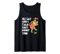 My Cat and I Talk SH!t About You Patins à roulettes Motif Floral Débardeur