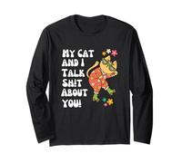 My Cat and I Talk SH!t About You Patins à roulettes Motif Floral Manche Longue