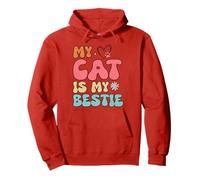 My Cat Is My Bestie Retro Aesthetic Quote Fun Girls Womens Sweat à Capuche