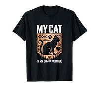 My Cat is My Co OP Partner Écusson de Gamer Confortable T-Shirt