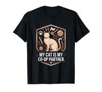 My Cat is My Co OP Partner Écusson de Gamer Confortable T-Shirt
