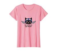 My Cat is My Co-Pilot : Aviator Kitty Adventure T-Shirt, Femme, Rose, 3XL