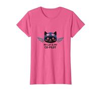 My Cat is My Co-Pilot : Aviator Kitty Adventure T-Shirt, Femme, Rose chiné, 3XL