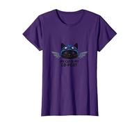My Cat is My Co-Pilot : Aviator Kitty Adventure T-Shirt, Femme, Violet, XL