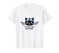 My Cat is My Co-Pilot : Aviator Kitty Adventure T-Shirt, Homme, Blanc, 5XL