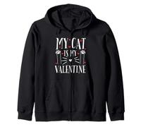 My Cat is My Valentine Funny Valentine’s Day Cat Lover Sweat à Capuche
