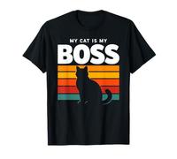 My Cat is The Boss Chaton Amusant rétro Vintage Mignon T-Shirt