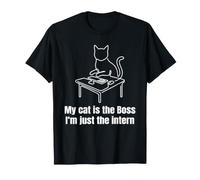 My Cat is The Boss Im Just The Intern Jeu de Mots Amusant pour Chat T-Shirt