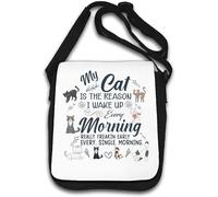 My Cat Is The Reason I Wake Up Every Morning Really Early Sac à bandoulière Blanc