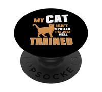 My Cat Isn't Spoiled I'm Just Well Trained Cat Mom PopSockets PopGrip Adhésif