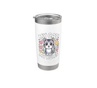 My Cat My Rules Gobelet isotherme en acier inoxydable double paroi