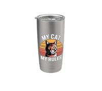 My Cat My Rules Gobelet isotherme en acier inoxydable double paroi