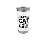 My Cat My Rules Gobelet isotherme en acier inoxydable double paroi