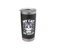 My Cat My Rules Gobelet isotherme en acier inoxydable double paroi