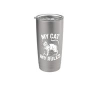 My Cat My Rules Gobelet isotherme en acier inoxydable double paroi