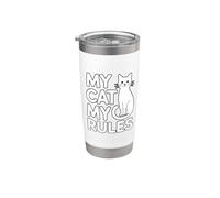 My Cat My Rules Gobelet isotherme en acier inoxydable double paroi