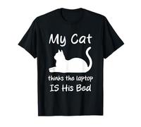 My Cat Thinks The Laptop is His Bed Humour Cats T-Shirt