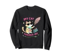 My Cat Trained Me Blague Humour Sarcastique Sweatshirt