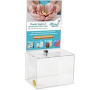 My Charity Boxes, boîte à dons en acrylique, taille moyenne, boîte à suggestions, boîte à tickets, urne, boîte à commentaires, verrou avec 2 clés, grand affichage