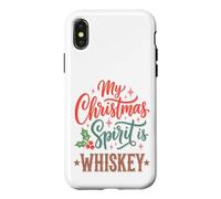 My Christmas Spirit is Whiskey Funny Holiday Drinking Coque pour iPhone X/XS