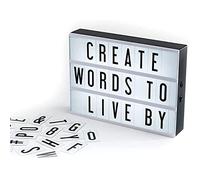 My Cinema Lightbox - Boîte à lumière cinéma 30 x 23 cm - Boîte lumineuse avec 100 lettres et chiffres - Panneau lumineux personnalisé, panneaux lumineux à monter soi-même