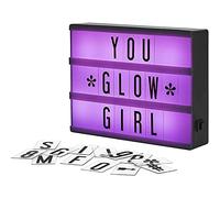 My Cinema Lightbox - RGB Color Changing Cinema Light Box Sign with 100 LED Letters and Numbers - Personalized Neon Message Board, 7.8" x 5.9" Marquee Light Up Display for Home or Events