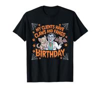 My Clients Have Claws and Fangs Toiletteur vétérinaire Amusant d'halloween T-Shirt