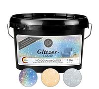 My COLOR Room Lasure à paillettes (1000 ml, hologramme) - Peinture murale transparente à paillettes pour décoration murale avec effet scintillant pour l'intérieur - Lasure décorative fabriquée en