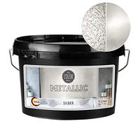 My COLOR Room Peinture murale métallique (argent - 1000 ml) - Effet créatif pour décoration murale avec aspect métallique pour l'intérieur - Peinture décorative fabriquée en Allemagne