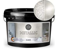 My COLOR Room Peinture murale métallique (argent - 2500 ml) - Effet créatif pour décoration murale avec aspect métallique pour l'intérieur - Peinture décorative fabriquée en Allemagne