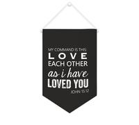 My Command Is This~Love Each Other As I Have Loved You.John 15:15 Bannière en toile de 25,4 x 38,1 cm à suspendre au mur pour chambre à coucher, chambre d'enfant, décoration d'intérieur