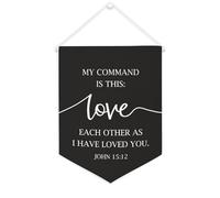 My Command Is This Love Each Other As I Have Loved You.John 15 : 16 Bannière en toile 30,5 x 40,6 cm à suspendre au mur de motivation Drapeau décoratif en toile Décoration murale pour chambre d'enfant