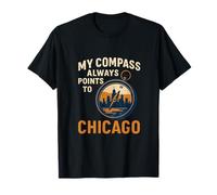 My Compass indique toujours l'horizon de Chicago T-Shirt