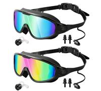 My Cool Summer Goggles, Anti Fog Full-Coverage Goggles with Ear Plugs, No Leaking Swim Glasses for Men Women Youth (A)