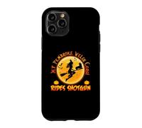 My Corgi Dog Rides Shotgun Witch Broom Funny Halloween Coque pour iPhone 11 Pro