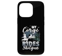 My Corgi Rides Shotgun Cool Halloween Protector pour chien sorcier Coque pour iPhone 13 Pro