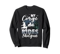 My Corgi Rides Shotgun Cool Halloween Protector pour chien sorcier Sweatshirt