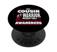 My Cousin is A Warrior Faucille Cell Awareness PopSockets PopGrip Adhésif
