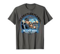 My Dad Flies Planes He's My Hero Funny Pilot Dad Daughter T-Shirt