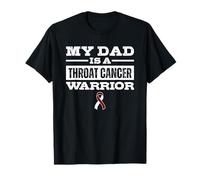 My Dad is A Throat Cancer Warrior Awareness Burgundy White T-Shirt