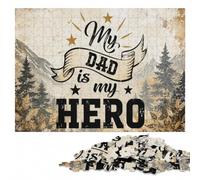 My Dad is My Hero Puzzle en Bois | Un loisir d'intérieur concentré: un montage clair zone par zone le w nd.