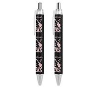 My Dad Rocks - Lot de 2 stylos à bille rétractables à encre bleue, écriture lisse avec prise en main confortable, fournitures de bureau pour homme et femme