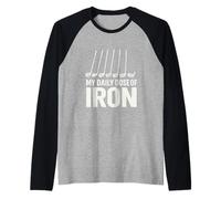 My Daily Dose of Iron Humour Golf Jeu De Mots Papa Golfeur Manche Raglan