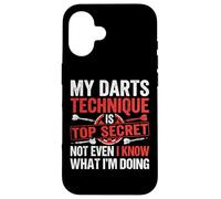 My Darts Technique is Top Secret Club De Fléchettes Coque pour iPhone 16