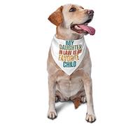 My Daughter in Law is My Favorite Child Spring Dog Bandanas Boy Bulk Puppy Foulard Réglable Doux Triangle Bavoirs Accessoires pour Petits Moyens Grands Chiens Chats Blanc