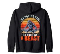 My Doctor Said I'm Morbidly A Beast Sunset Retro Werewolf Sweat à Capuche