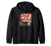 My Dog is My Valentine Graffiti Irish Wolfhound Street Sweat à Capuche