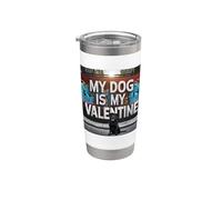 My Dog Is My Valentine Graffiti Labrador Retriever Noir Gobelet isotherme en acier inoxydable double paroi